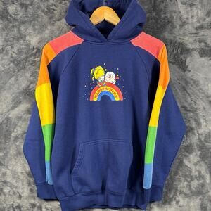 VTG 90s Hallmark x Rainbow Brite Color Block Hoodie Women’s XL Blue/Rainbow